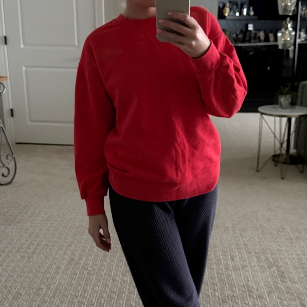 Lululemon Red Crewneck Sweatshirt